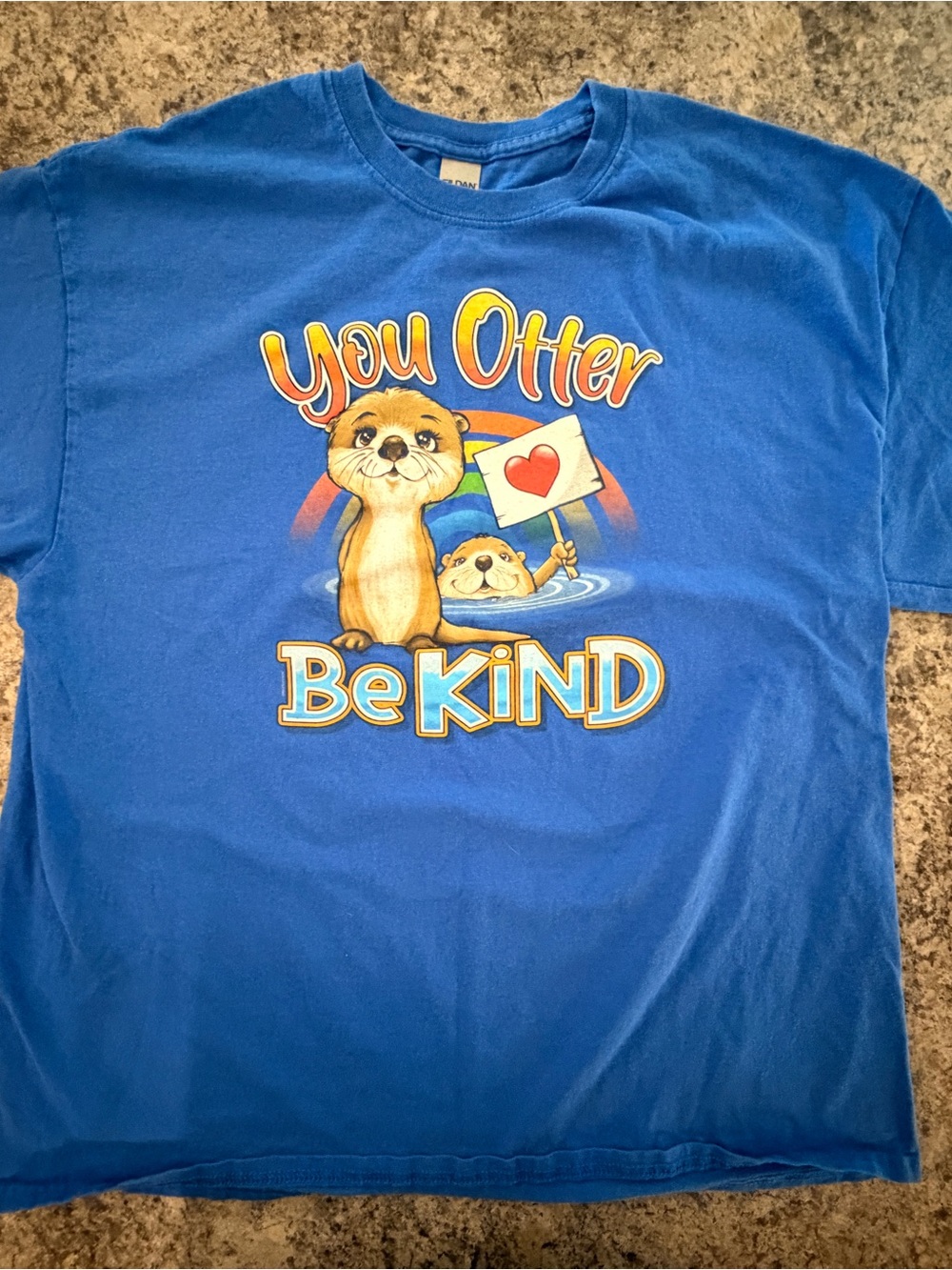 Gildan XL You Otter Be Kind T Shirt Fort Zumwalt Early Childhood Center Blue